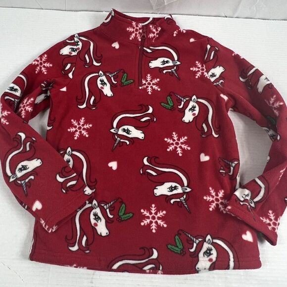 Children's Place Fleece Pullover Size L 10/12 Christmas Fleece Quarter Zip - Picture 1 of 9